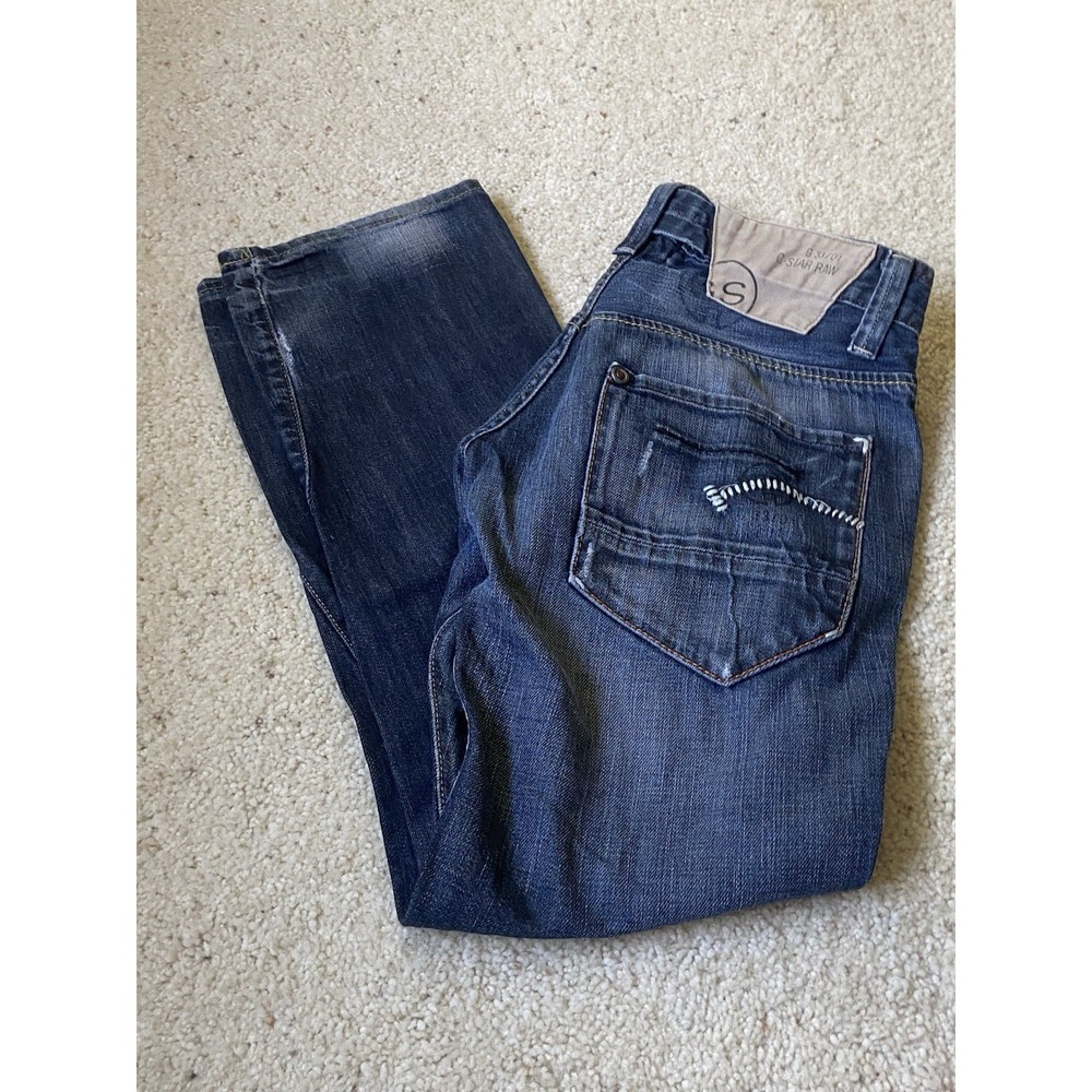 Men's G-Star Raw Jeans-Elwood RN #104506 Size 29X32 Distressed Designer‎ Jeans